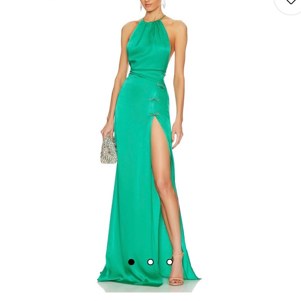 Elegant Green Halter Dress